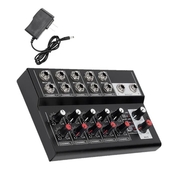 10-канальный микшерный пульт, Цифровой аудиомикшер для записи прямой трансляции DJ, контроллер микрофона для караоке, черный штекер США