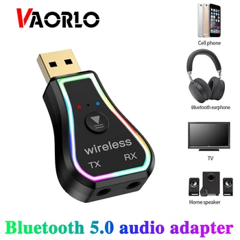 VAORLO 3 в 1 Приемник Передатчик Bluetooth 5,0 Стерео Аудио Адаптер 3,5 мм AUX RCA USB Разъем Беспроводной Адаптер для Телевизора ПК Автомобильный Комплект
