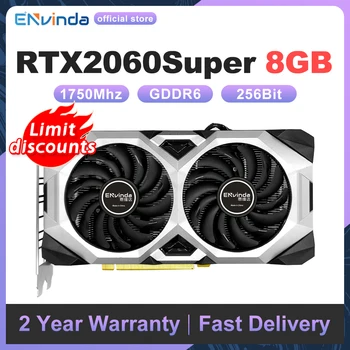 Видеокарты ENVINDA RTX2060 Super 8GB GPU RTX2060 S С поддержкой компьютерной игровой видеокарты GDDR6 256BIT PCI Express 3.0 X16