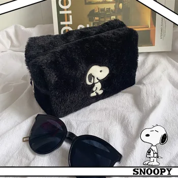 Snoopy, плюшевая косметичка большой емкости, женская сумка-органайзер для макияжа, канцелярская сумка, пенал, пенал для ручек