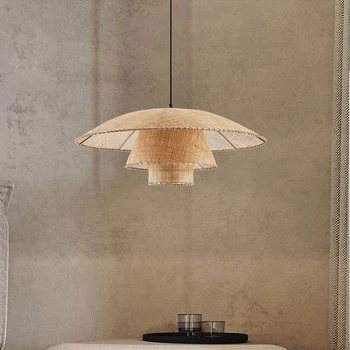 2023 Новая винтажная лампа из ротанга в японском стиле, подвесные светильники для ресторана, домашний декор, гостиная, кухня, подвесные светильники