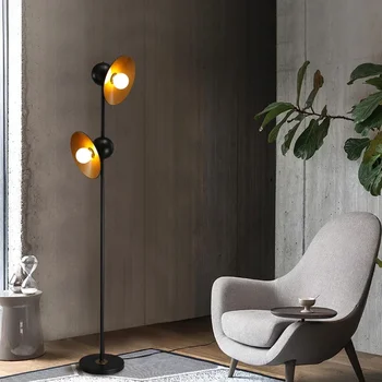 Скандинавский торшер для гостиной в креативном американском ретро-индустриальном стиле с вращающейся двойной головкой, прикроватная лампа для спальни