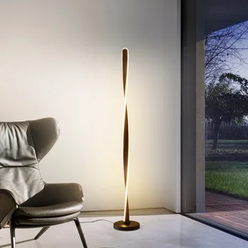 Современный торшер 2023 года с дистанционным затемнением для декора гостиной и спальни, Алюминиево-акриловый спиралевидный светодиодный светильник для внутреннего освещения
