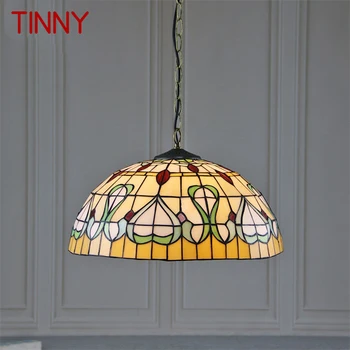 Подвесной светильник из стекла Tiffany с креативным рисунком, Винтажный Подвесной светильник, декор для дома, столовой, спальни, отеля