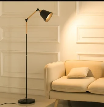Металлический напольный светильник в скандинавском стиле, простой торшер E27, черная или белая лампа для чтения, Освещение гостиничного номера
